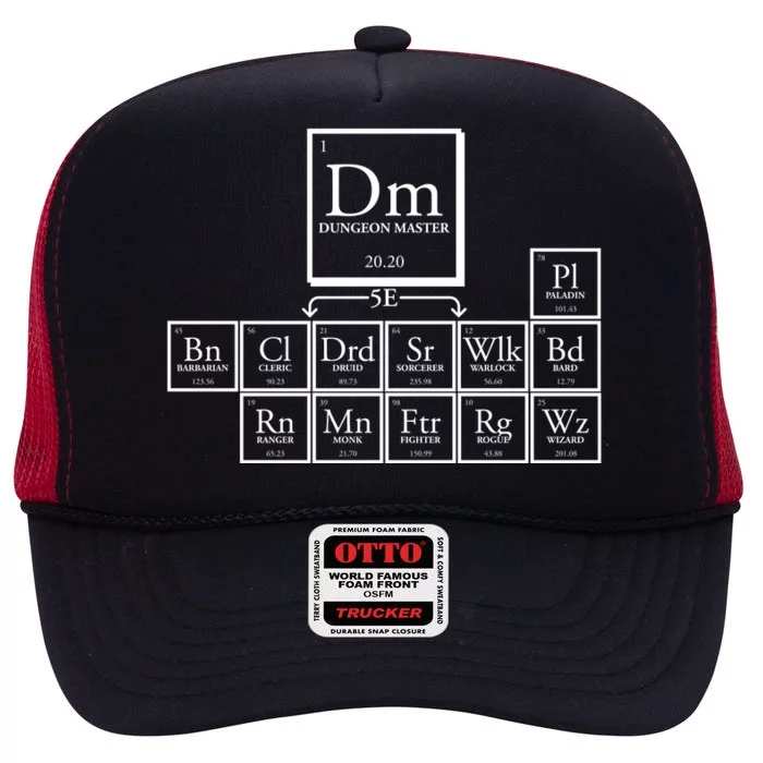 DnD Dungeon And Dragons Periodic Table High Crown Mesh Trucker Hat