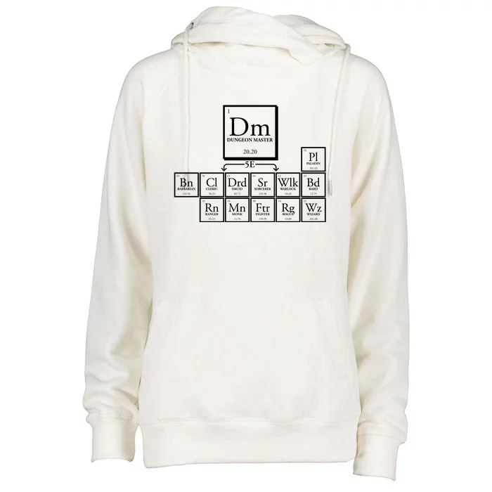 DnD Dungeon And Dragons Periodic Table Womens Funnel Neck Pullover Hood