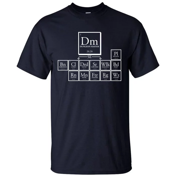 DnD Dungeon And Dragons Periodic Table Tall T-Shirt