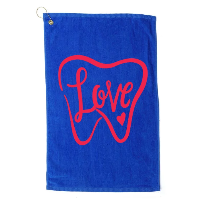 Dentist Dental Assistant Valentines Day Love Gift Platinum Collection Golf Towel