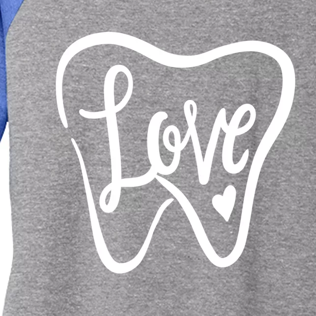 Dentist Dental Assistant Valentines Day Love Gift Women's Tri-Blend 3/4-Sleeve Raglan Shirt