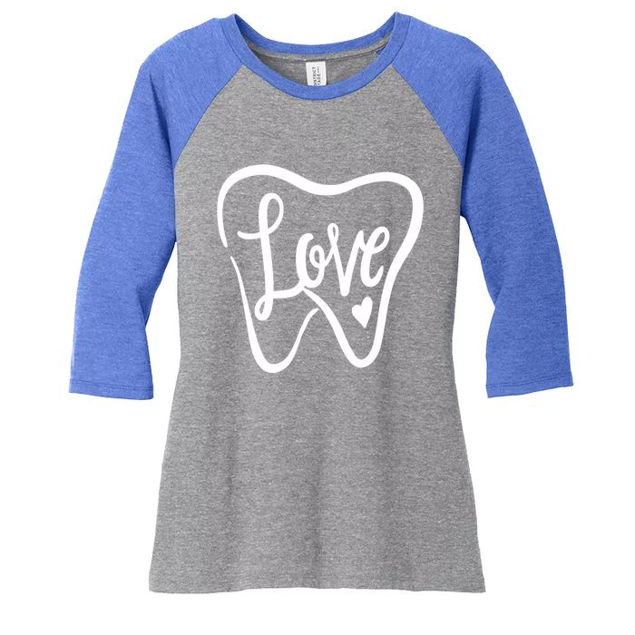 Dentist Dental Assistant Valentines Day Love Gift Women's Tri-Blend 3/4-Sleeve Raglan Shirt