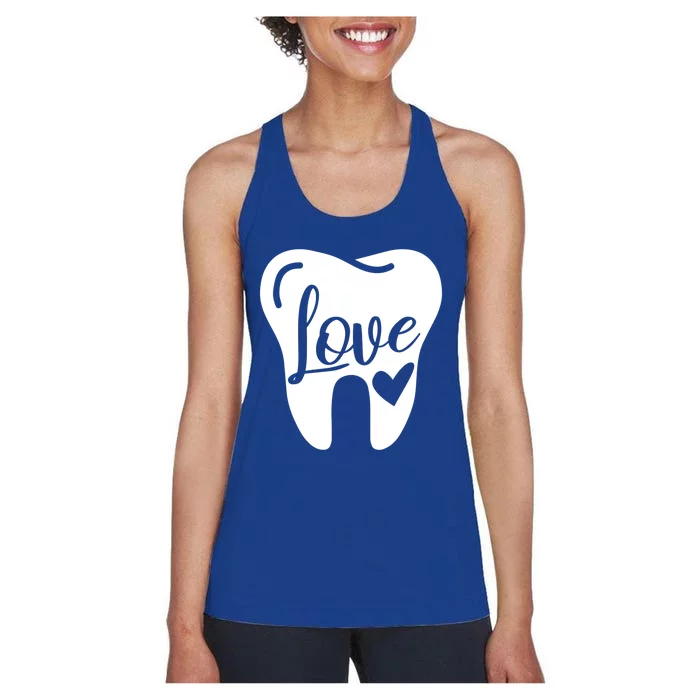 Dentist Dental Assistant Valentines Day Love Great Gift Women's Racerback Tank