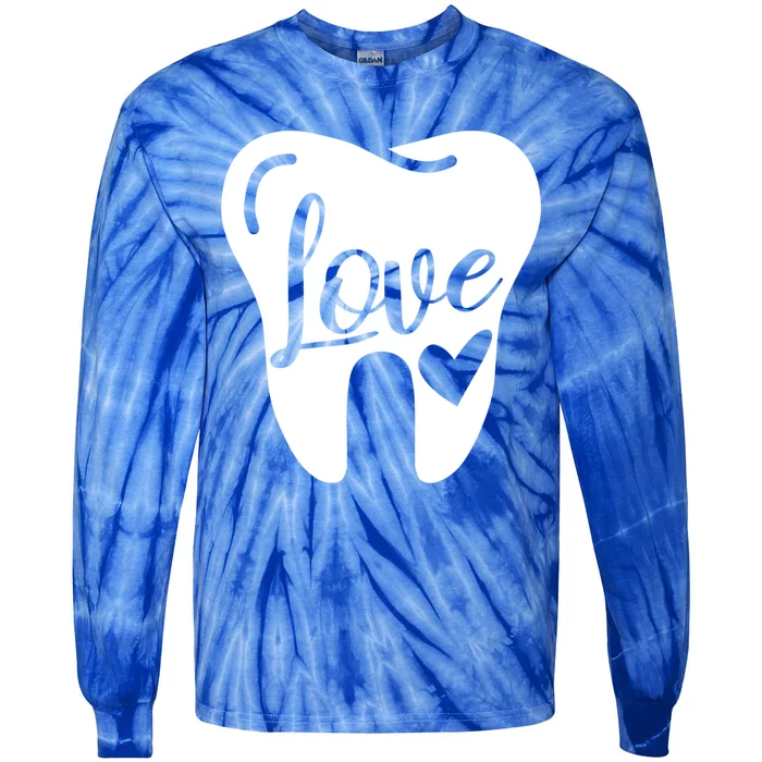 Dentist Dental Assistant Valentines Day Love Great Gift Tie-Dye Long Sleeve Shirt