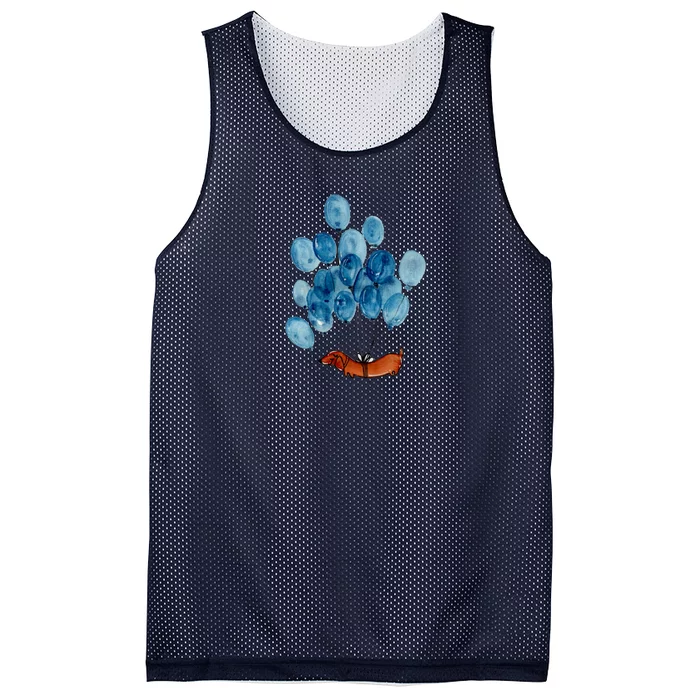 Dachshund Dog And Balloons Mesh Reversible Basketball Jersey Tank