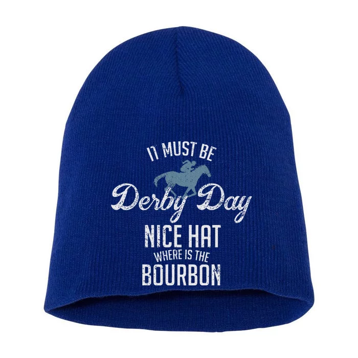 Derby Day And Mint Juleps Kentucky Horse Racing Short Acrylic Beanie