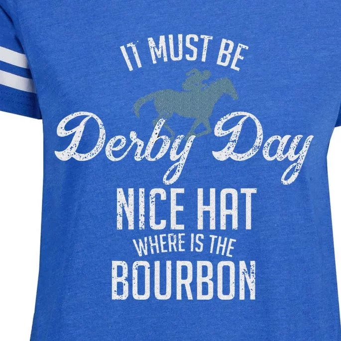 Derby Day And Mint Juleps Kentucky Horse Racing Enza Ladies Jersey Football T-Shirt