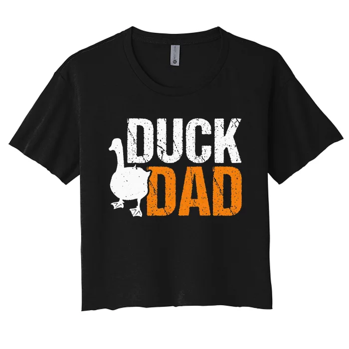 Duck Dad Animal Lover Cute Ducks Themed Women's Crop Top Tee