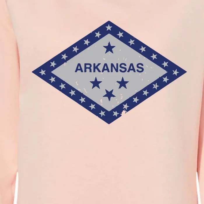 Distressed Diamond And Stars Arkansas State Flag Womens California Wash Sweatshirt