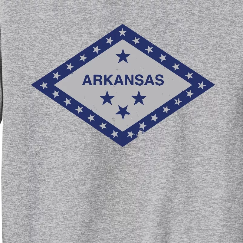 Distressed Diamond And Stars Arkansas State Flag Tall Sweatshirt