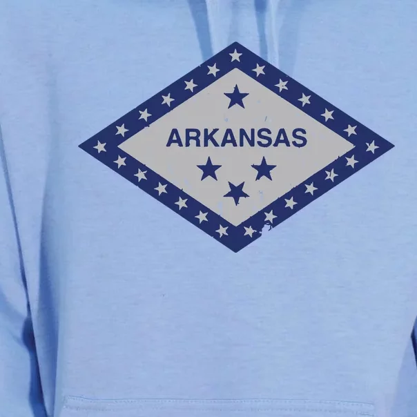 Distressed Diamond And Stars Arkansas State Flag Unisex Surf Hoodie