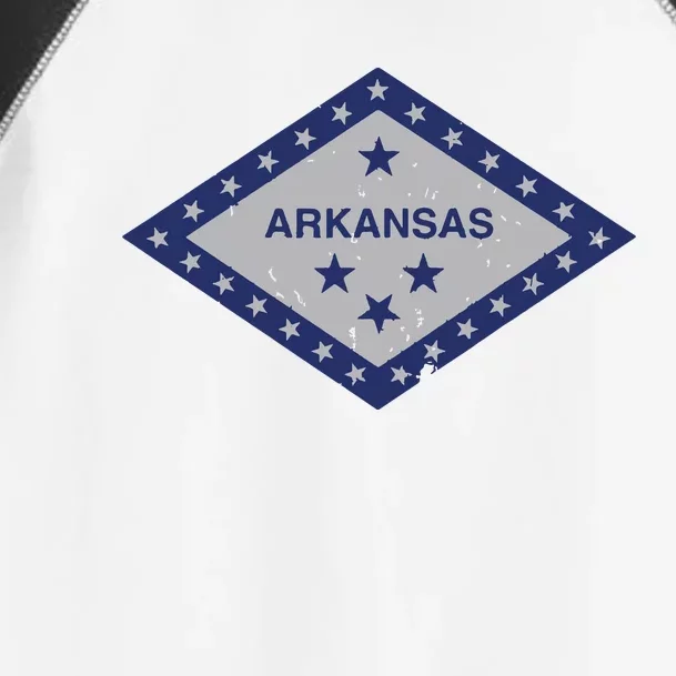 Distressed Diamond And Stars Arkansas State Flag Toddler Fine Jersey T-Shirt