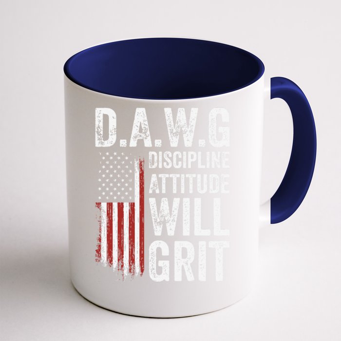 D.A.W.G Discipline Attitude Will Grit Gym Motivation Workout Front & Back Coffee Mug