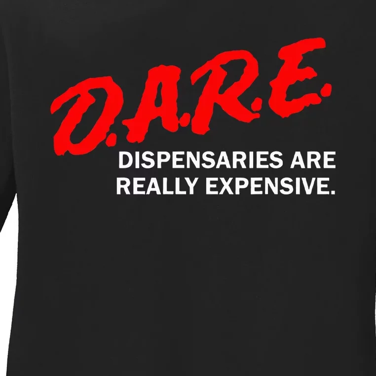 Dare Dispensaries Are Really Expensive Ladies Long Sleeve Shirt