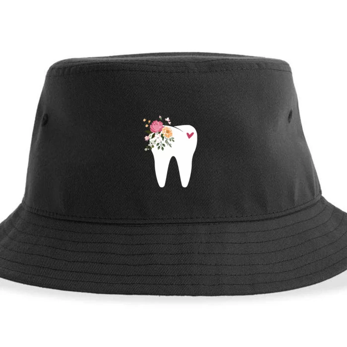 Dentist Dental Assistant Oral Hygienist Tooth Flower Sustainable Bucket Hat