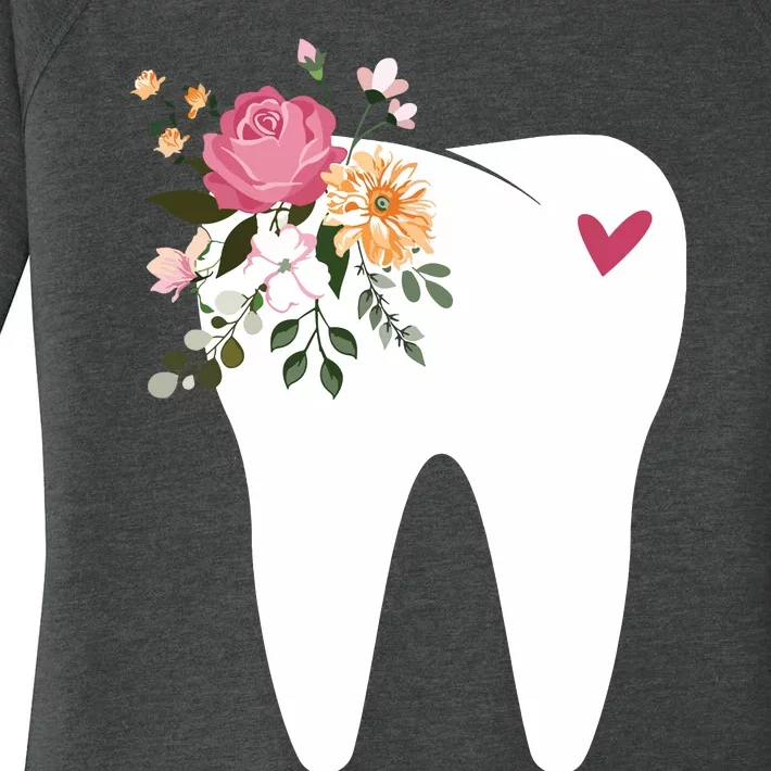 Dentist Dental Assistant Oral Hygienist Tooth Flower Women's Perfect Tri Tunic Long Sleeve Shirt