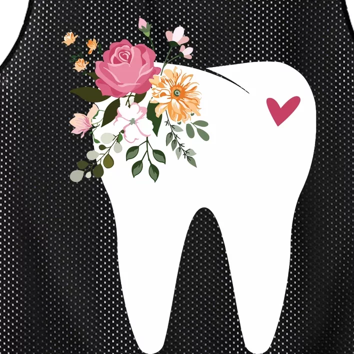 Dentist Dental Assistant Oral Hygienist Tooth Flower Mesh Reversible Basketball Jersey Tank