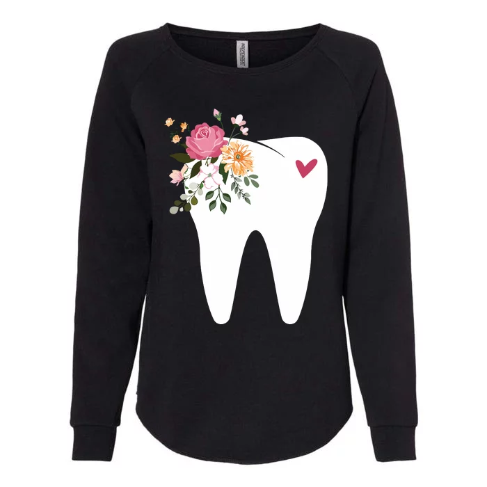 Dentist Dental Assistant Oral Hygienist Tooth Flower Womens California Wash Sweatshirt