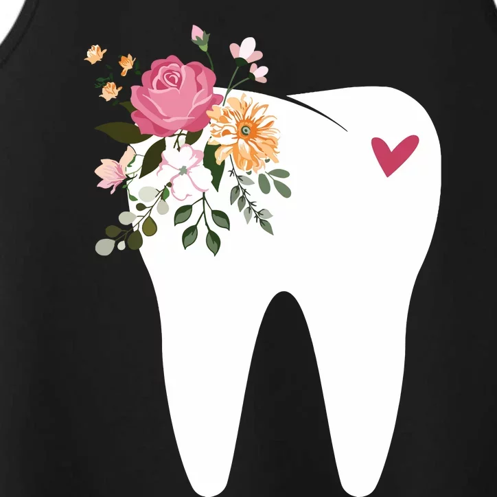 Dentist Dental Assistant Oral Hygienist Tooth Flower Performance Tank