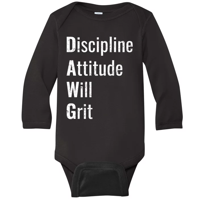 D.A.W.G Discipline Attitude Will Grit Baby Long Sleeve Bodysuit