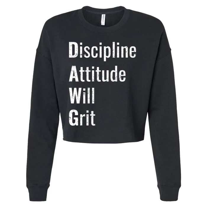 D.A.W.G Discipline Attitude Will Grit Cropped Pullover Crew