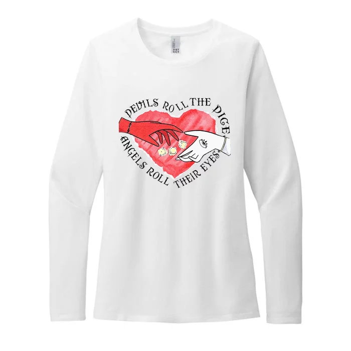 Devils Dice Angels Eyes Valentines Day Costume Womens CVC Long Sleeve Shirt