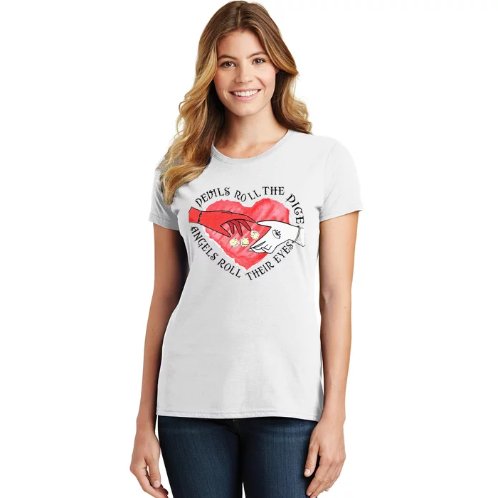 Devils Dice Angels Eyes Valentines Day Costume Women's T-Shirt