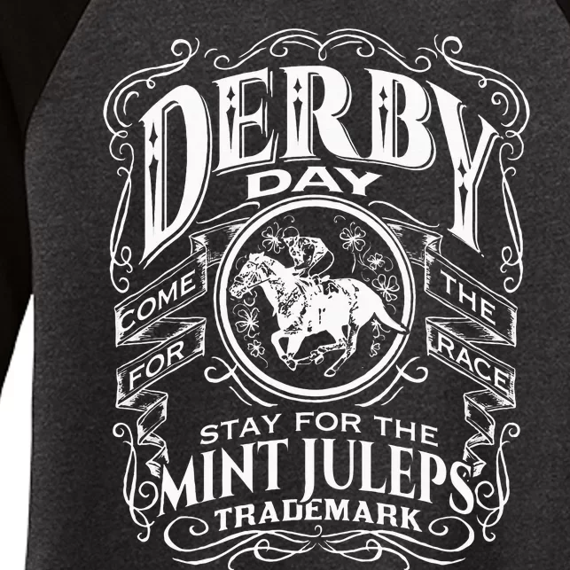 Derby Day and mint juleps Kentucky horse racing Women's Tri-Blend 3/4-Sleeve Raglan Shirt