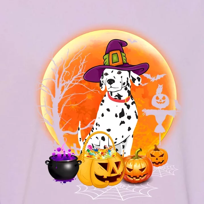 Dalmatian Dog And Moon Halloween Costume Dog Lover Funny Gift Garment-Dyed Sweatshirt