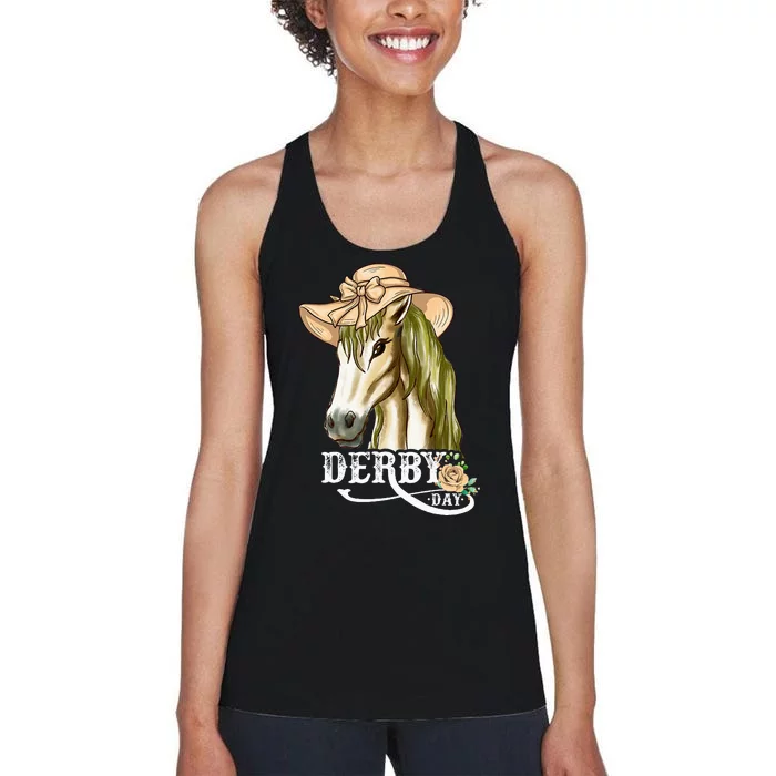 Derby Day And Hats It Must Be Derby Talk Derby To Me Women's Racerback Tank