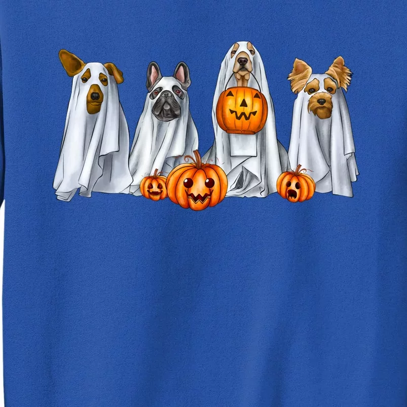 Dog Dressed As Ghost Spooky Season Ghost Dogs Halloween Gift Sweatshirt