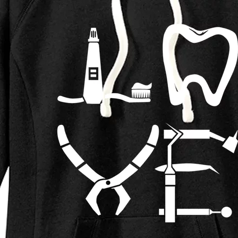 Dentist Dental Assistant Love Design Hygienist Doctor Gift Women's Fleece Hoodie