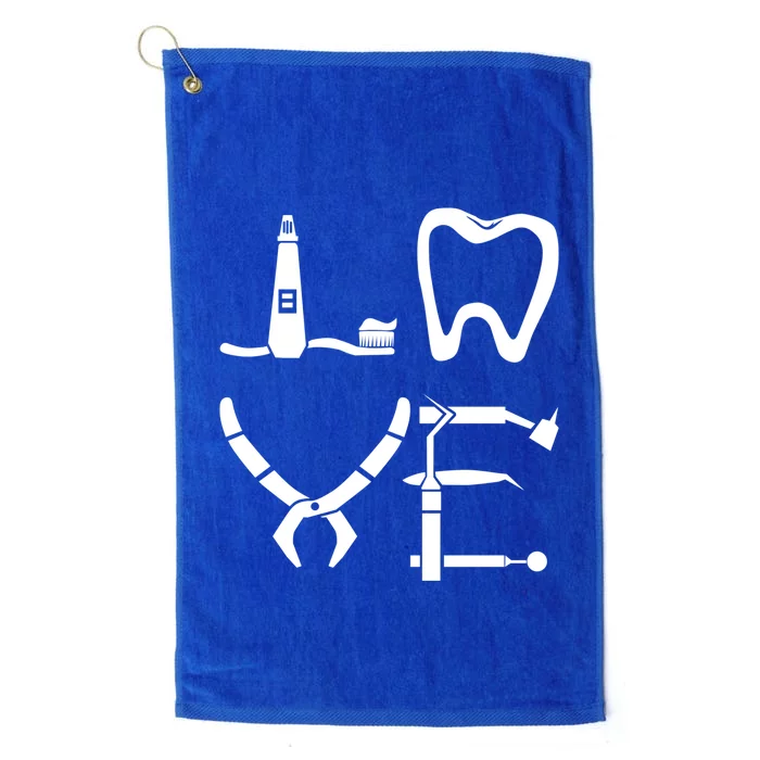 Dentist Dental Assistant Love Design Hygienist Doctor Gift Platinum Collection Golf Towel