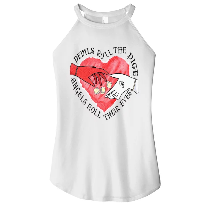 Devils Dice Angels Eyes Valentines Day Women’s Perfect Tri Rocker Tank