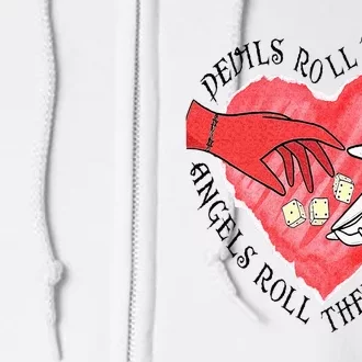 Devils Dice Angels Eyes Valentines Day Full Zip Hoodie