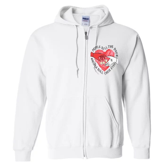 Devils Dice Angels Eyes Valentines Day Full Zip Hoodie