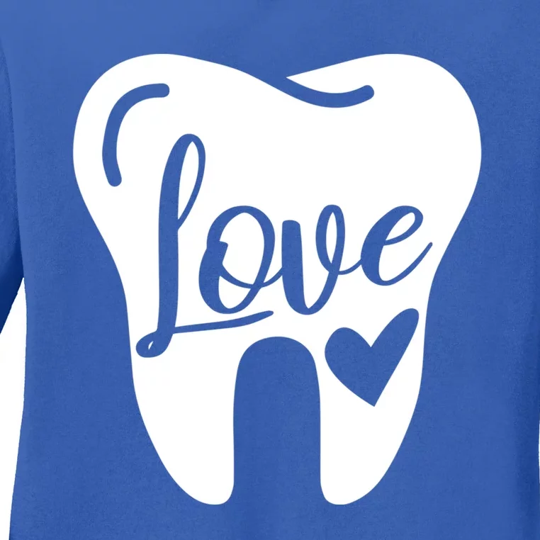 Dentist Dental Assistant Valentines Day Love Gift Ladies Long Sleeve Shirt