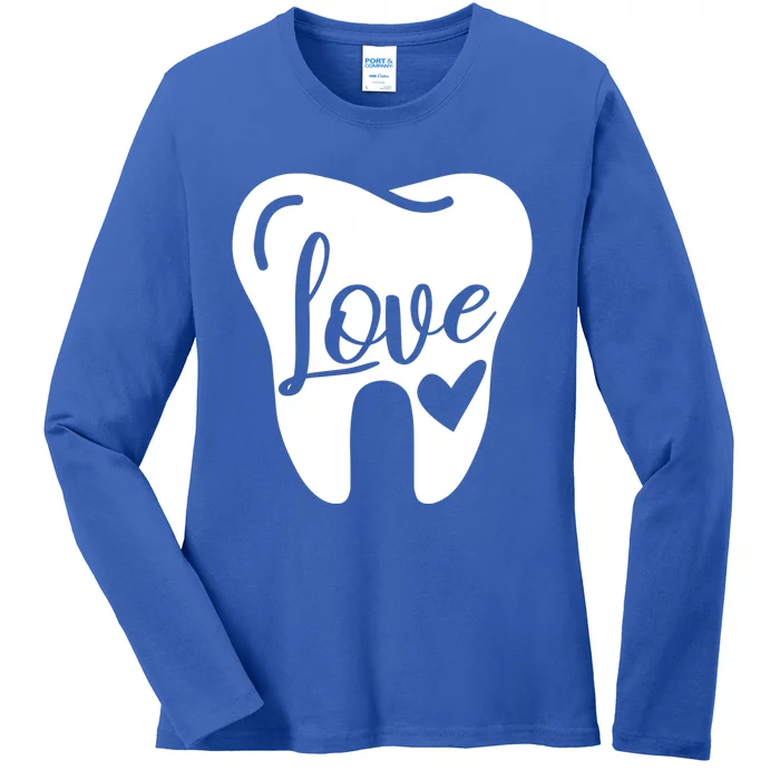 Dentist Dental Assistant Valentines Day Love Gift Ladies Long Sleeve Shirt