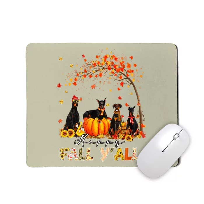 Doberman Dog Autumn Fall Pumpkin Truck Mappe Thanksgiving Mousepad