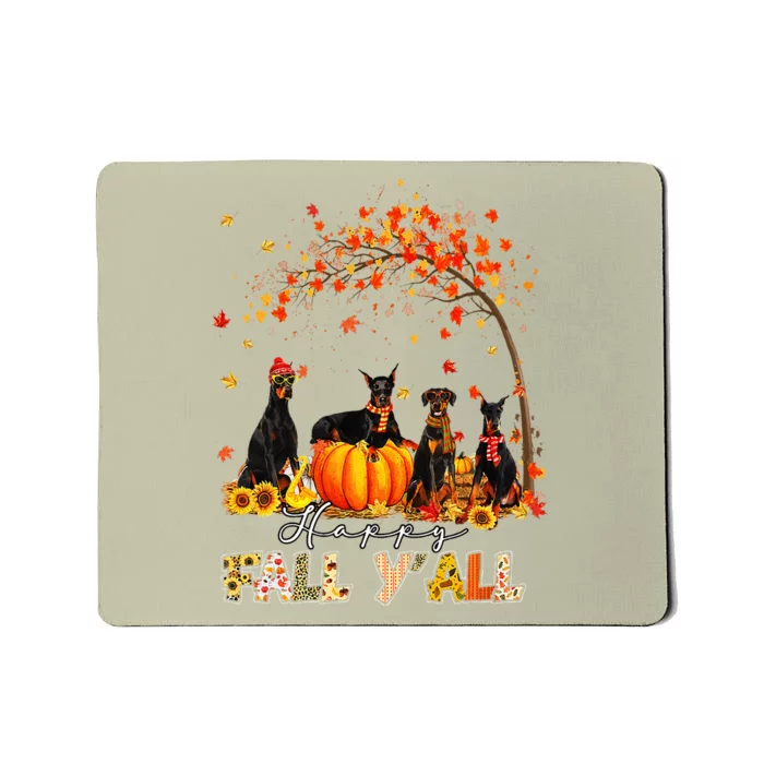 Doberman Dog Autumn Fall Pumpkin Truck Mappe Thanksgiving Mousepad