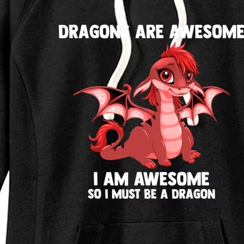 Dragons Dragons Are Awesome I'm A Dragon Girls Women's Fleece Hoodie