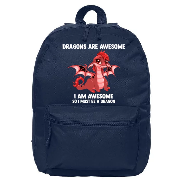 Dragons Dragons Are Awesome I'm A Dragon Girls 16 in Basic Backpack