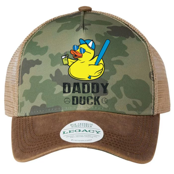 Daddy Duck Baseball Dad Rubber Duck Gift Legacy Tie Dye Trucker Hat