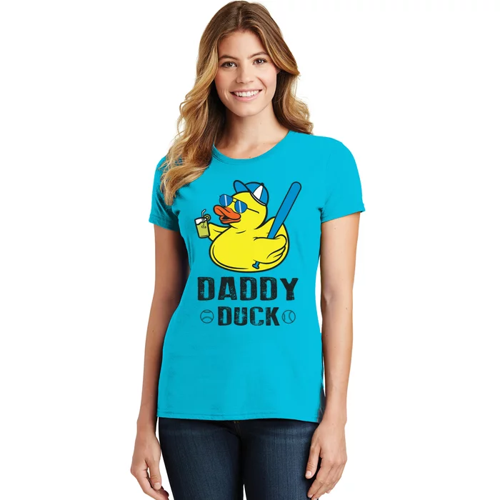 Daddy Duck Baseball Dad Rubber Duck Gift Women's T-Shirt