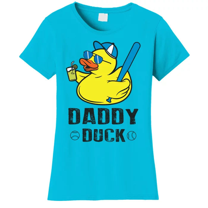 Daddy Duck Baseball Dad Rubber Duck Gift Women's T-Shirt