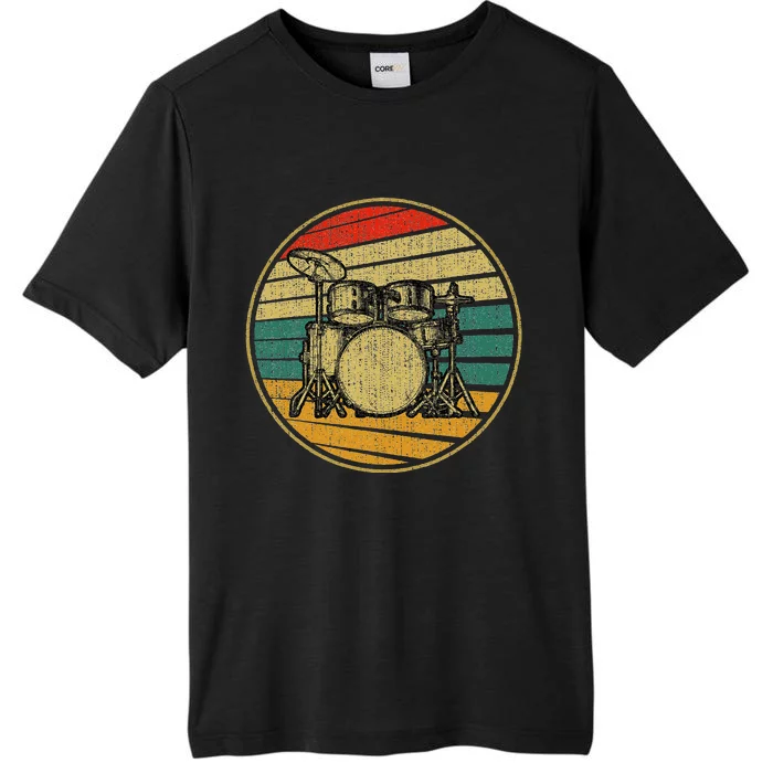 Drums Drummer Band Drumset Retro Vintage Drum Set 70s 80s ChromaSoft Performance T-Shirt