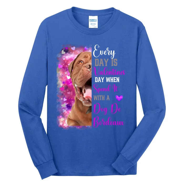 Dog De Bordeaux Mom Funny Valentines Day Dog Lovers Funny Gift Tall Long Sleeve T-Shirt