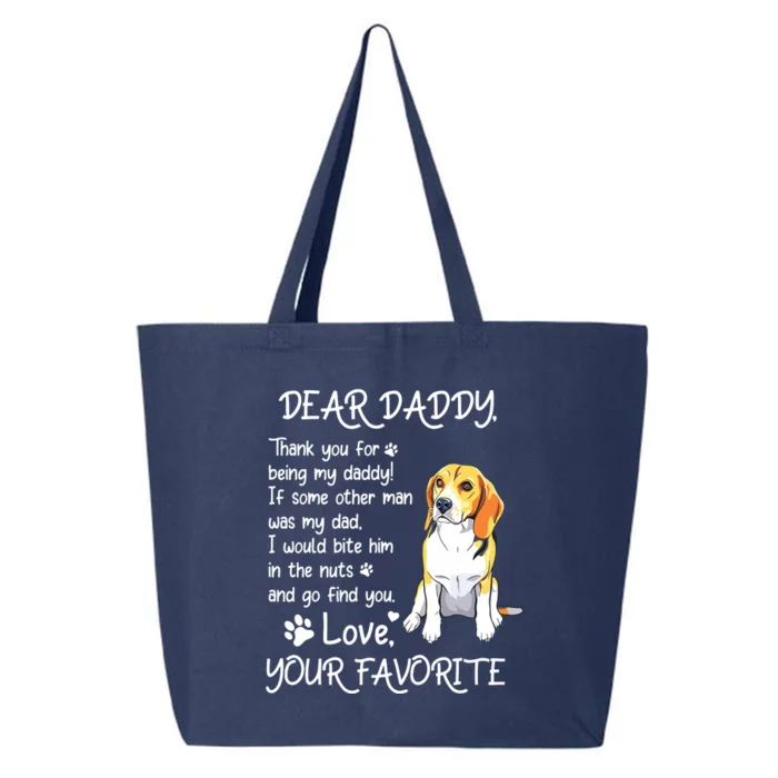 Dear Daddy Beagle Dog Dad Fathers Day 25L Jumbo Tote