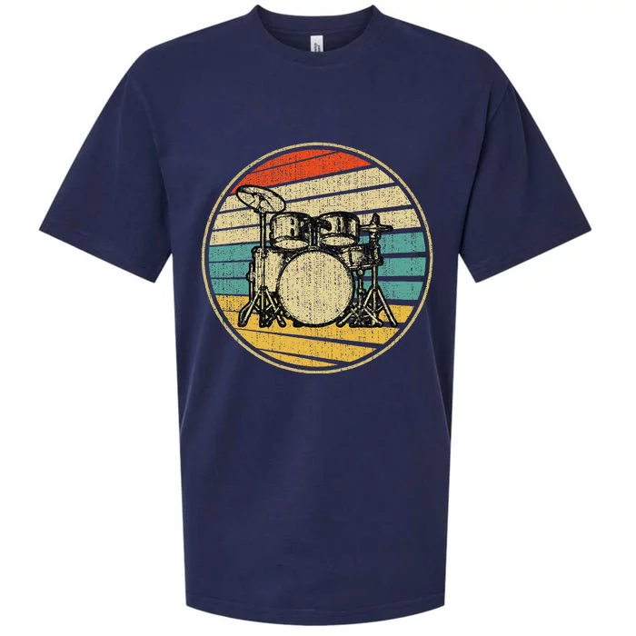 Drums Drummer Band Drumset Retro Vintage Drum Set 70s 80s Sueded Cloud Jersey T-Shirt