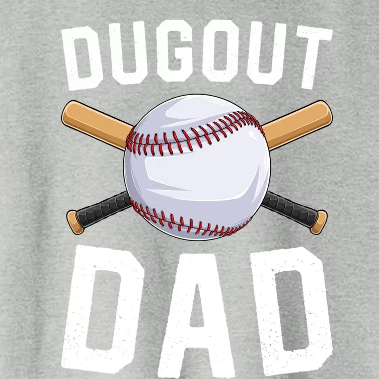 Dugout Dad Baseball Daddy Funny Baseball FatherS Day Gift Women's Crop Top Tee